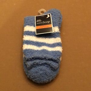 New West Loop Women’s Cozy Socks - Blue & White Stripe
